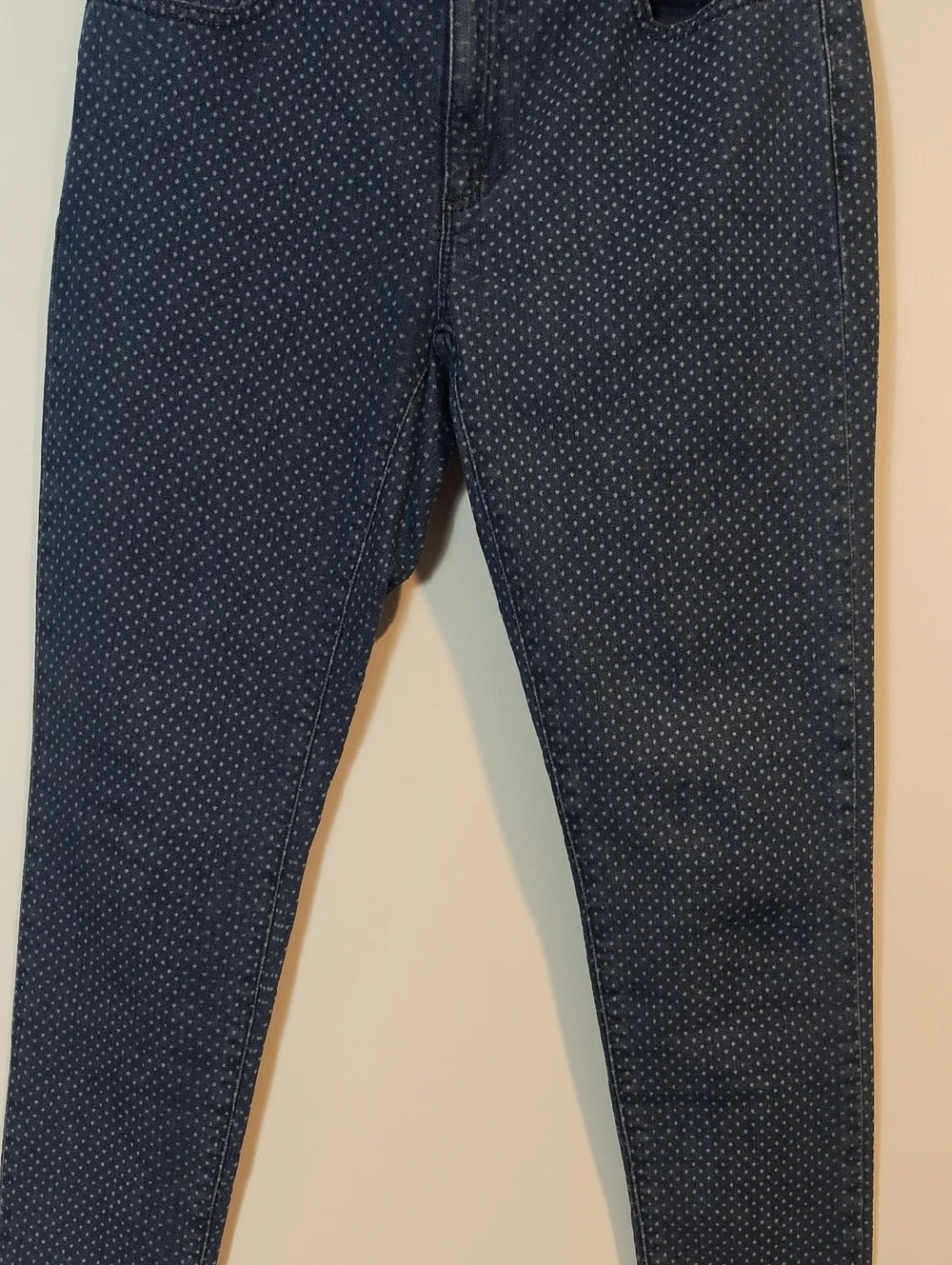 MICHAEL KORS Navy Polka Dot Skinny Jeans Medium Wash Size 4